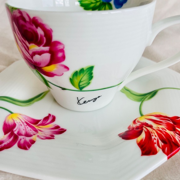 Rare KENZO MAISON Teacup & Saucer Oriental Lillies Aito Japan - Picture 10 of 14